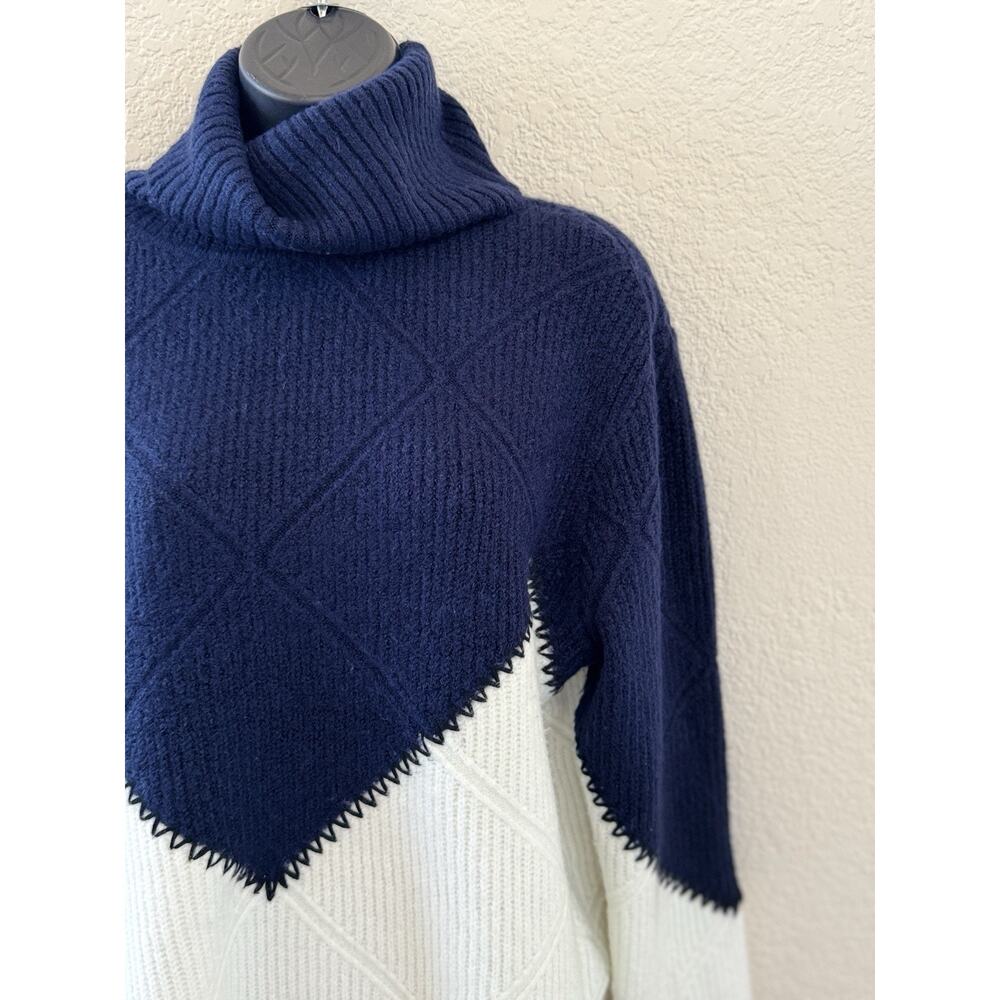 Tuckernuck Hyacinth House Sweater Navy White Diamond Demi Turtleneck Small - Picture 5 of 10